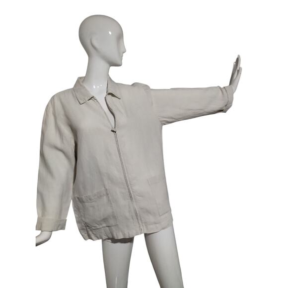 Eileen Fisher Irish Linen Womens size XL Full Zip Jacket Quiet Luxury Old Money - Picture 5 of 11